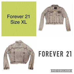 Forever 21 (Size XL) Acid Wash Denim Jacket